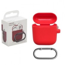 Case for airpods silicon hang case red-min
